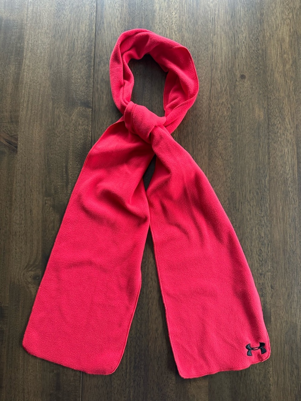 Under Armour Red Fleece Scarf with Logo